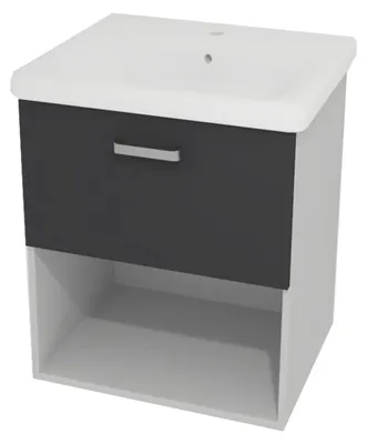 Imagen del producto de Mueble Kolpa EVELIN con lavabo, modelo OUE 55 II, color gris