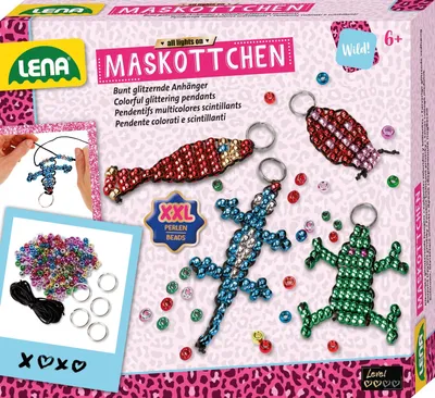 Image de Kit de bricolage mascotte LENA avec perles XXL et instructions