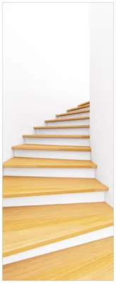 Produktbild von Wallario Premium Glasbild, freischwebende Optik, kräftige Farben, Größe 125 x 50 cm Motiv Wendeltreppe aus hellem Holz