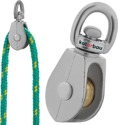 Produktbild von KOTARBAU® Seilrolle Umlenkrolle einzeln Vernickelt 1/2" Stahl C15 Seilrollen für Bauwesen Segeln Rettung Bergsteigen | Umlenkrollen für Seile ⌀ 5 mm | Seilrolle | Umlenkrolle für Seilwinde