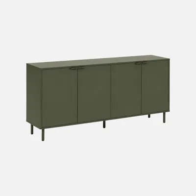 Produktbild von sweeek - Sideboard mit Holzdekor und Metall 4 Türen 160cm - Khaki