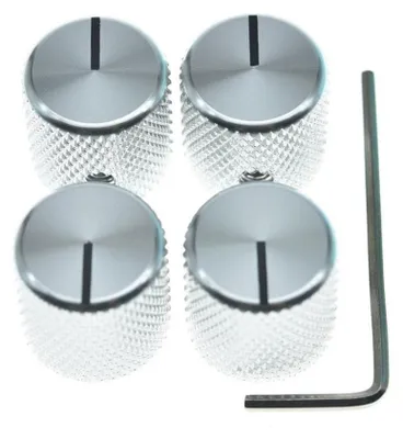 Produktbild von 4 Stück Aluminium-Knöpfe für Gitarre/Bass