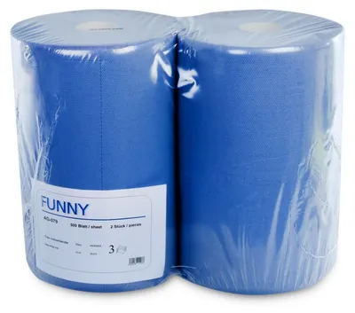 Produktbild von Funny 2 x Putzpapierrolle 3-lagig Blau 37,5x34cm (AG-079)