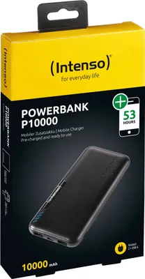 Produktbild von Intenso P10000, 10000 mAh, Lithium Polymer (LiPo), Schwarz