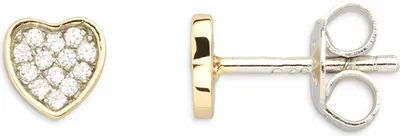 Produktbild von Xenox XS3414GN Damen Ohrstecker Herz Sterling-Silber 925 Gold weiß