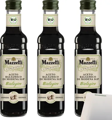 Produktbild von Mazzetti Aceto Balsamico di Modena 3er Pack (3x250ml Flasche) + usy Block