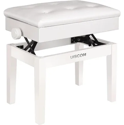 Immagine prodotto di Sgabello per pianoforte con vano portaoggetti YX122, 57,5 x 35,5 x 49 cm, bianco