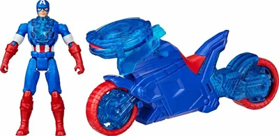 Obrázok produktu pre Marvel Avengers Epic World of Action Captain America Shield-Shot Cycle, Motocykel, 4 rok / roky, Plast, Modrá, Červená