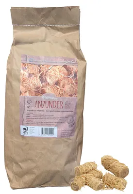 Produktbild von com-four® 2 kg Premium Holzwolle Anzünder - ökologische Kaminanzünder, KI-generiertes Bild