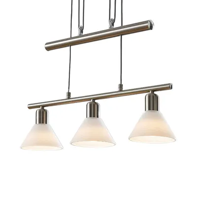 Produktbild von Lindby Pendellampe Delira, 3-flg., nickel, höhenverstellbar