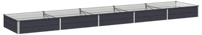Image de Bordure de jardin surélevée, couleur anthracite, dimensions 400 x 80 x 24 cm