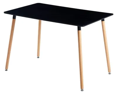 Productafbeelding van Eettafel, rechthoekig, zwart, 110x70x73 cm, MDF, beukenfineer, Scandinavisch design
