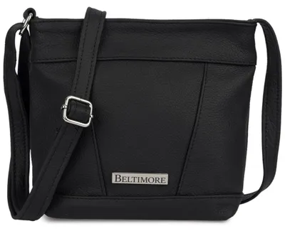 Produktbild von Beltimore Schwarze Leder Umhängetasche Premium