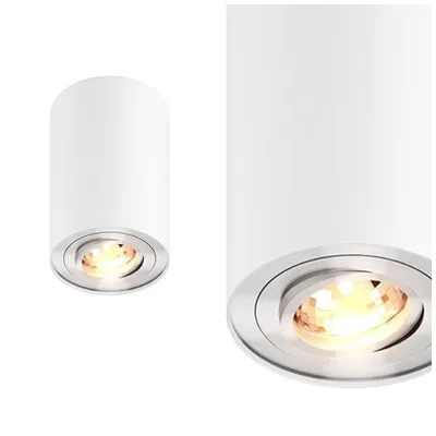 Image de Plafonnier Spot 1x Tuba blanc rond 1x GU10 Hauteur : 12,5cm Aluminium Zuma Line Rondoo Sl 1 45519