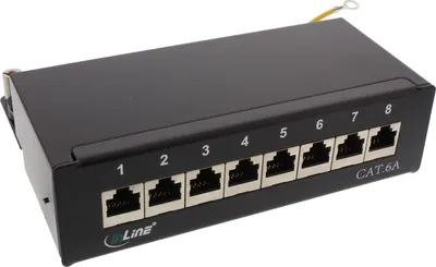 Image de InLine - Patch Panel - RJ-45 X 8 - Schwarz, RAL 9005 (76808S)