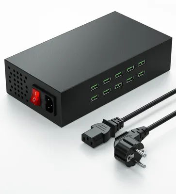 Obrázek produktu pro Nabíjecí stanice s 10 porty USB, výkon 200 W / 20 A