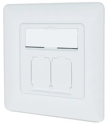 Image de DIGITUS DN-9010/8-2 DIGITUS prise encastrée cat. 6A, classe EA, 2x RJ45, blanc pur