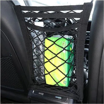 Produktbild von Famanu Auto-Organizer elastisches Aufbewahrungsnetz mit dehnbarer Mesh-Tasche – Schwarz