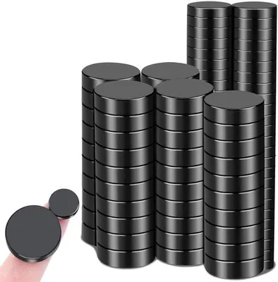 Obrázek produktu pro Malé kulaté magnety, 50 ks, 10 x 3 mm, 50 ks, 18 x 5 mm, kulaté černé magnety na magnetickou tabuli, ledničku, bílou tabuli, nástěnku