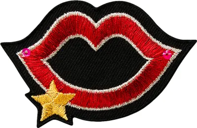 Produktbild von Mono Quick 08328 Mund mit Stern, rot/gold, Bügelbild, Patch