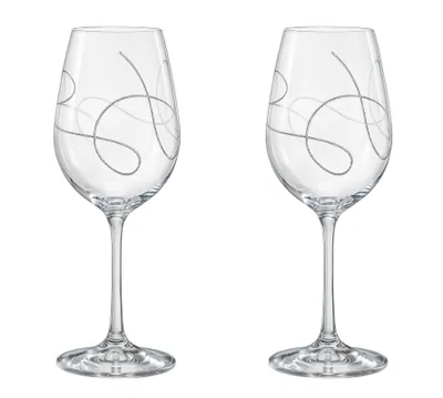 Produktbild von Weingläser Model String Clear 350 ml – 6er Set Kristallglas klar – elegante Rotweingläser Gravur