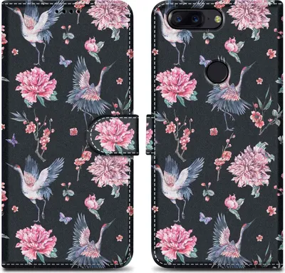 Obrázok produktu pre Cadorabo Ochranné puzdro pre OnePlus 5T Puzdro Design Black Puzdro na mobilný telefón Kryt Puzdro Magnetický kryt Puzdro