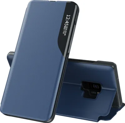 Immagine prodotto di Custodia per Galaxy S9, Smart View Window Flip Stand Custodia protettiva in Finto cuoio per Samsung Galaxy S9 blu