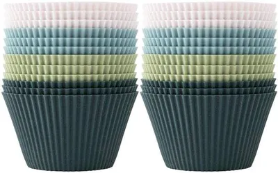 Produktbild von Famanu Muffinförmchen Silikon, 24er Set in 4 Farben, wiederverwendbar und BPA-frei