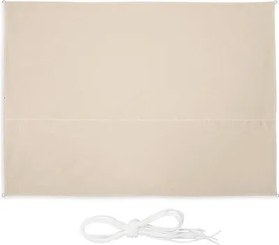 Immagine prodotto di Tenda da sole quadrata 3,5 x 4,5 m, idrorepellente e resistente ai raggi UV, con corde - Beige, per terrazze e balconi