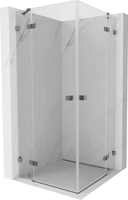 Produktbild von Mexen Lunar Duo Duschkabine schwenkbar 75 x 75 cm, transparent, Gun Metal - 834-075L-075P-95-00