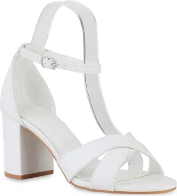 Produktbild von VAN HILL Damen Klassische Sandaletten Blockabsatz Schuhe 840333, Farbe: Weiß, Größe: 39