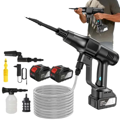 Obrázek produktu pro Vysokotlaký čistič, nastavitelný tlak, systém s více tryskami, 2 baterie
