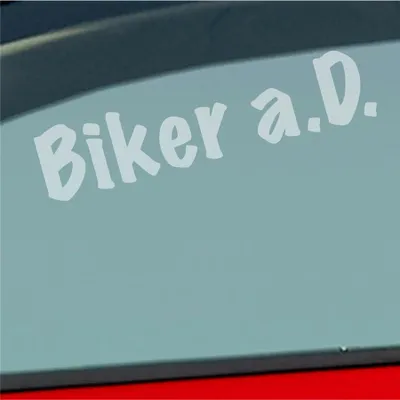 Produktbild von Auto Aufkleber BIKER a.D. außer Dienst Motorrad Bike 19x4,2 cm Milchglas Sticker Heckscheibenaufkleber