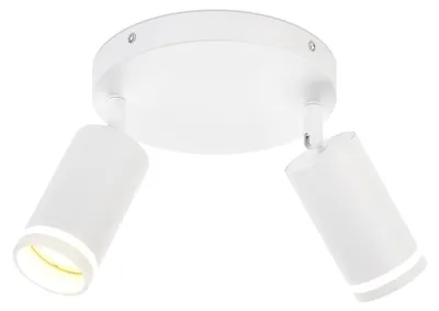 Image de ZMH LED Blanc Spot de plafond 2 flammes GU10 Pivotant Spot Moderne Applique Métal Couloir Salon Cuisine Chambre à coucher Sans ampoule