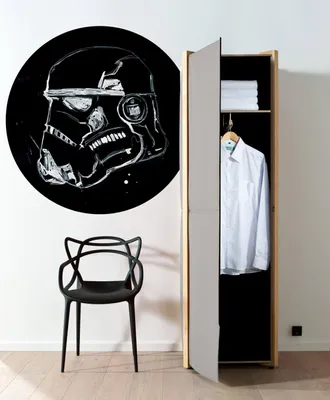 Produktbild von Komar Vlies Fototapete rund und selbstklebend "Star Wars Ink Stormtrooper" - Größe: 128 x 128 cm (Breite x Höhe) - 1 Stück