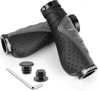 Image de LYCAON Vélo Poignées de guidon de vélo en caoutchouc antidérapant avec verrouillage en aluminium