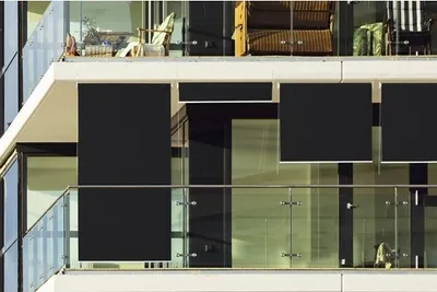 Produktbild von HDPE Außenrollo Sonnenrollo schwarz 100x240 cm