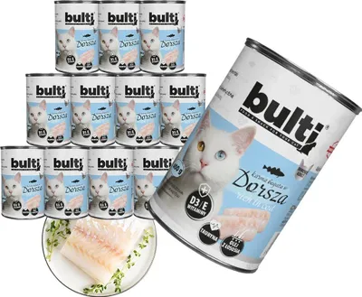 Produktbild von Bulti | Feuchte Katzennahrung Dorsch - 12x400g - 65% Fleisch - 15% Dorsch - Katzennahrung
