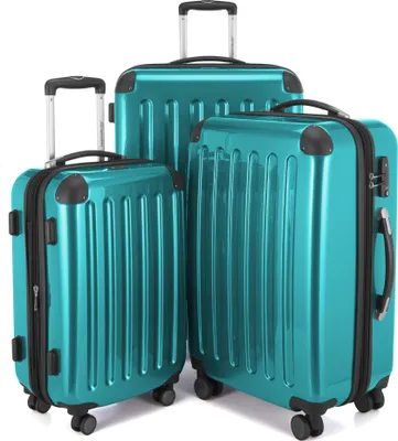 Produktbild von HAUPTSTADTKOFFER - Alex - Koffer-Set 3-teilig, Rollkoffer Trolleys 4 Rollen mit Erweiterung, Handgepäck und Check-In Gepäck für jede Reiseart, TSA,Türkis