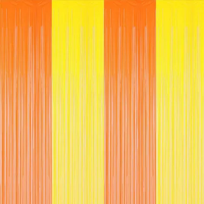 Productafbeelding van 4 Stuks Oranje Gele Lametta Gordijnen, Decoratieve Folie Fransen voor Feestjes