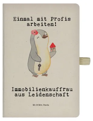 Produktbild von Mr. & Mrs. Panda notizbuch Immobilienkauffrau Leidenschaft - Transparent - Geschenk, Kladde, Adressbuch, Ausbildung, Jubiläum, Journal, Lustig, Tagebuch, a4, Spruch