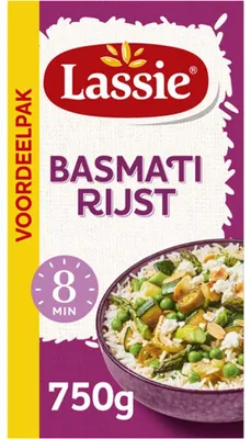Imagen del producto de Lassie Basmati Rice Value Pack 750 g - arroz aromático de grano largo, ideal para platos indios y asiáticos