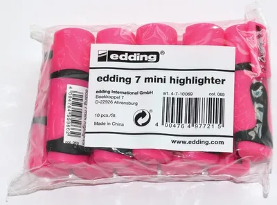 Produktbild von Textmarker edding 7 mini highlighter 1-3 mm VE=50x10 Stück Polybeutel neonblau