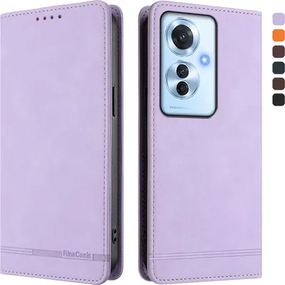 Obrázek produktu pro Pouzdro pro Oppo Reno11 F 5G, retroPolyuretankožené flip pouzdro s stojánkem a přihrádkami na karty Fialový