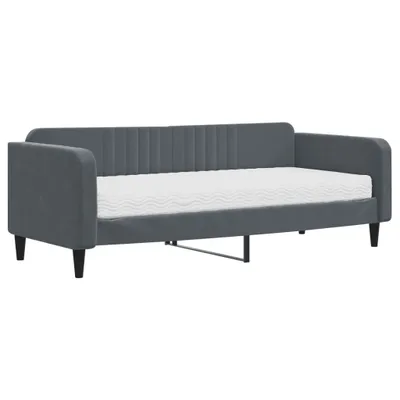 Obrázok produktu pre vidaXL Denná posteľ s matracom tmavosivá 90x200 cm zamat