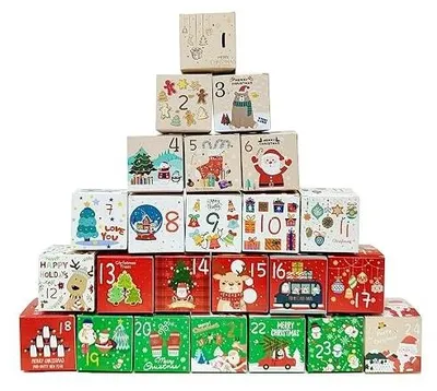 Zdjęcie produktu dla Kalendarz adwentowy do wypełnienia 24 pudełka prezentowe DIY na prezent