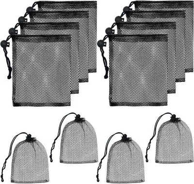 Produktbild von Kleine schwarze Strandtaschen 15x20cm, 12er Pack, mit Zugband