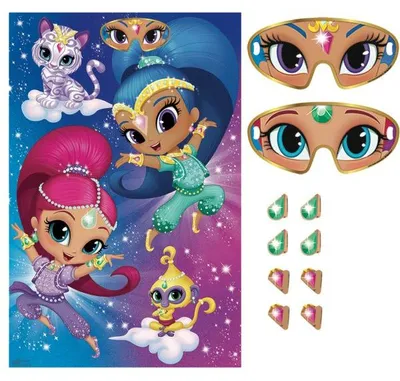 Produktbild von Shimmer & Shine Partyspiel für Kindergeburtstage, 62x94cm, 2-8 Spieler