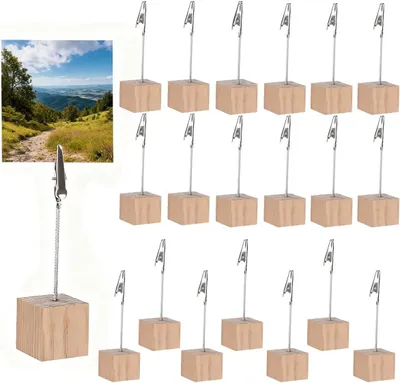 Produktbild von Fotohalter 20 Stück, Holz, mit Klemmen, für Fotos