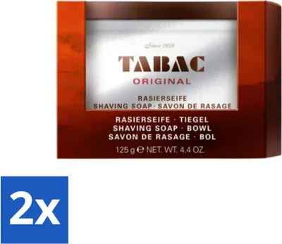 Immagine prodotto di Tabac Original - Sapone da barba in barattolo - Ricca schiuma - 125 g - Confezione risparmio - 2 pezzi